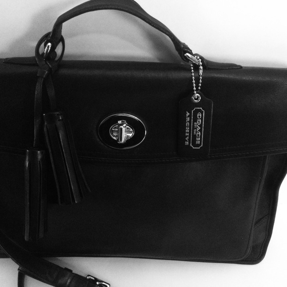 Coach Archive Legacy Black Slim Laptop/Computer Handbag Excellent #23703 - Picture 3 of 14